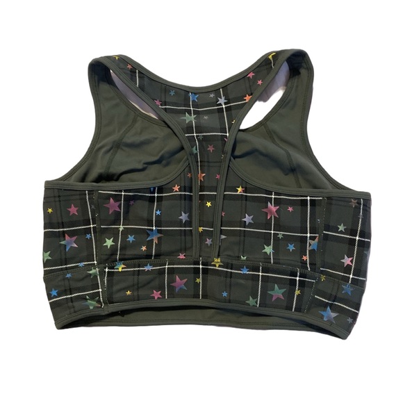 Torrid Star Pattern Grey Racerback Sports Bra - Size 1 - Picture 2 of 4